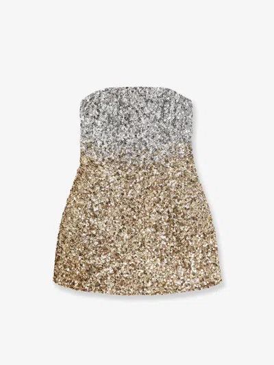 Retroféte Kameron Mini Dress With Sequins In Gold