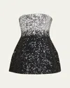 Retroféte Kameron Sequined Strapless Mini Dress In Animal Print