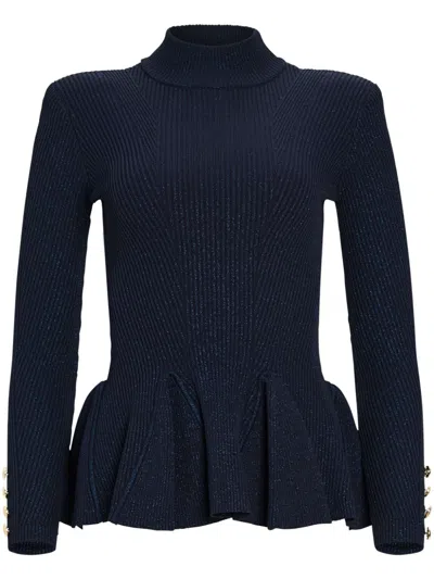 Retroféte Kasha Knitted Top In Blue