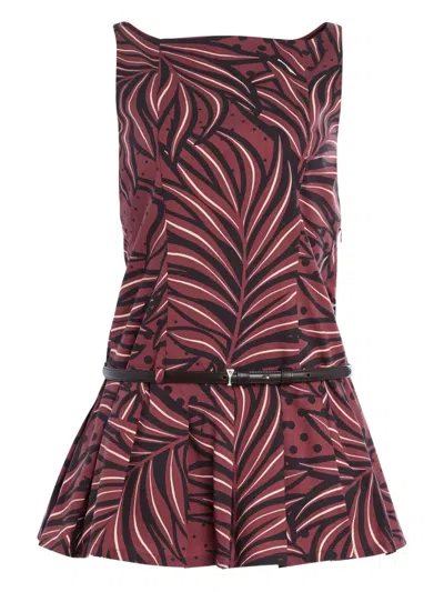 Retroféte Kat Pleated Romper In Red