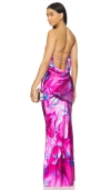Retroféte Silk-blend Slip Maxi Dress In 粉红牡丹