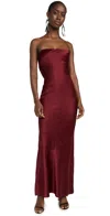 Retroféte Keaton Silk Strapless Gown In Cabernet
