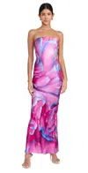 Retroféte Silk-blend Slip Maxi Dress In Pink Peony