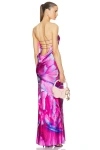 Retroféte Silk-blend Slip Maxi Dress In Pink Peony