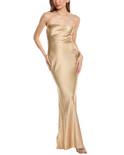 Retroféte Retrofête Keaton Silk-blend Maxi Slip Dress In Metallic