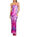 Retroféte Silk-blend Slip Maxi Dress In Pink Peony