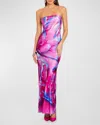 Retroféte Silk-blend Slip Maxi Dress In Pink Peony