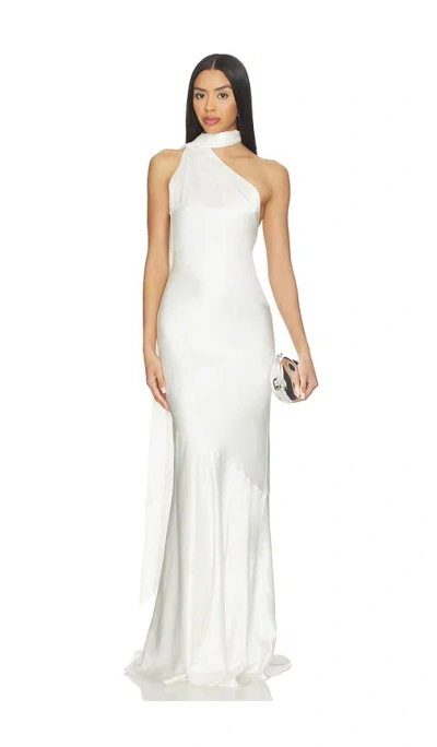 Retroféte Kelsa Satin Maxi Dress In White