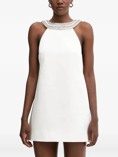 Retroféte Kenai Embellished-neck Mini Dress In White