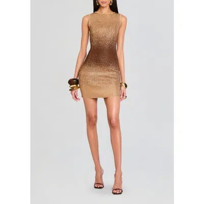 Retroféte Retrofête Kenda Embellished Knit Dress In Nude/chestnut