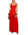 Retroféte Kennedi Knit Drop-waist Dress In Metallic Geranium