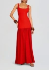 Retroféte Kennedi Knit Drop-waist Dress In Metallic Geranium