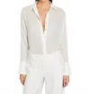 Retroféte Kennedy Silk Blouse In White In White