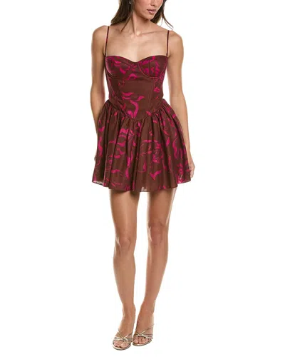 Retroféte Retrofête Kenora Corset Linen Dress In Red