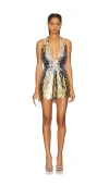 Retroféte Sequin-embellished Halterneck Mini Cocktail Dress In Metallic Silver