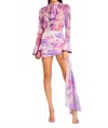 Retroféte Kindra Silk Blouse In Lavender Botanical In Multi