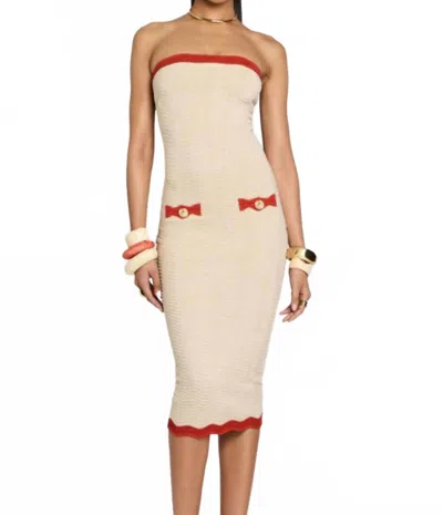 Retroféte Kins Knit Dress In Metallic Bone/ Geranium In Neutral