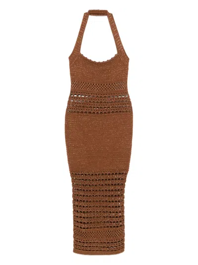 Retroféte Knitted Mini Dess In Brown