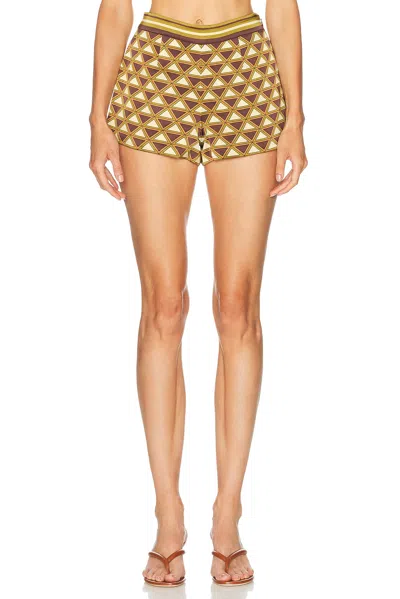 Retroféte Kourt Short In Cigar Geo