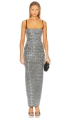 Retroféte Kyree Crystal-embellished Cotton And Cashmere-blend Maxi Dress In Black