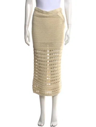 Pre-owned Retroféte Lace Pattern Long Skirt In Neutral