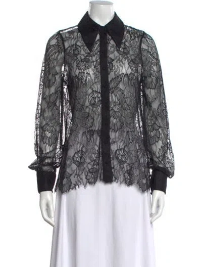Pre-owned Retroféte Lace Pattern Long Sleeve Blouse In Multicolor