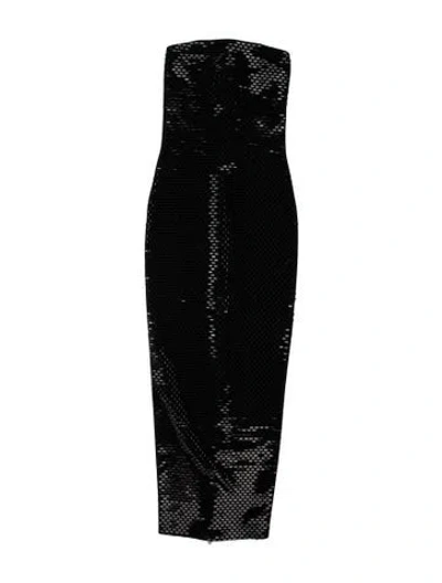 Pre-owned Retroféte Lace Pattern Midi Length Dress In Black
