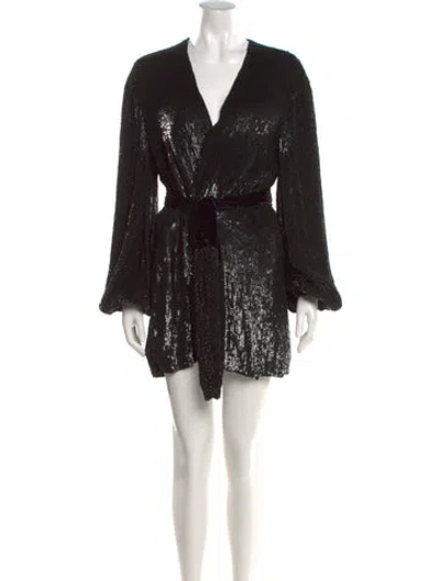 Pre-owned Retroféte Lace Pattern Mini Dress In Black