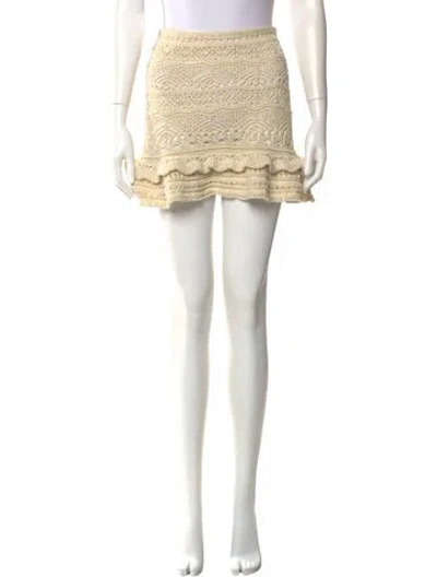 Pre-owned Retroféte Lace Pattern Mini Skirt In Neutral
