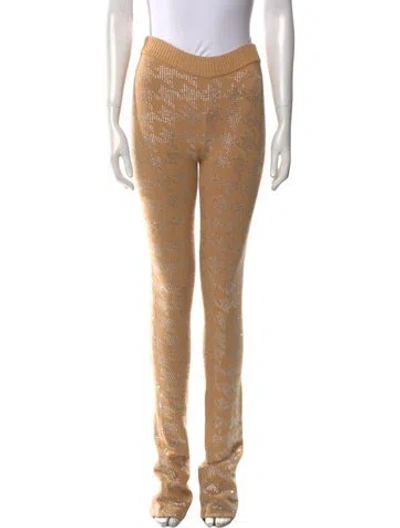 Pre-owned Retroféte Lace Pattern Straight Leg Pants In Neutral