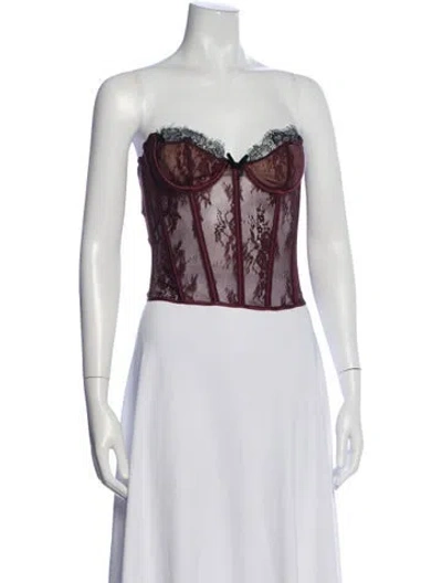Pre-owned Retroféte Lace Pattern Strapless Top In Black