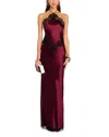 Retroféte Lace Trim Halter Dress In Red