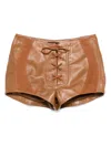 Retroféte Agda Shorts In Leather Color Leather In Brown