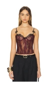 Retroféte Lady Corset Top In Black & Port