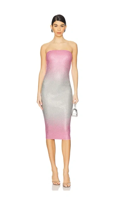 Retroféte Laina Embellished Dress In Pink Silver Ombre