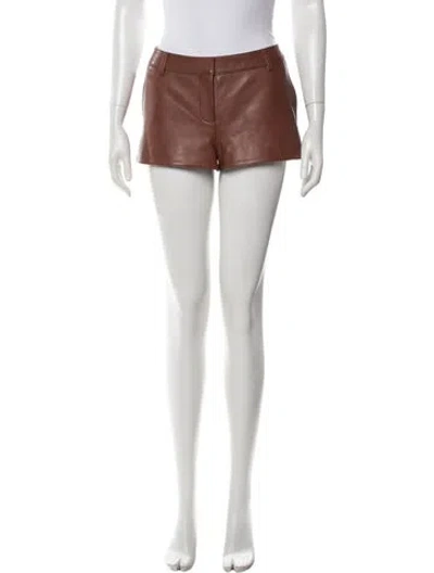 Pre-owned Retroféte Lamb Leather Mini Shorts In Brown