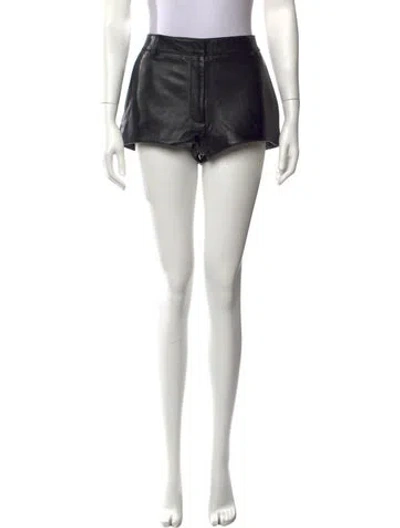 Pre-owned Retroféte Lamb Leather Mini Shorts In Green