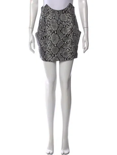 Pre-owned Retroféte Lamb Leather Mini Skirt In Gray