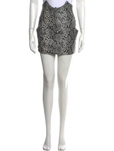 Pre-owned Retroféte Lamb Leather Mini Skirt In Grey