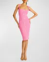 Retroféte Laney Metallic Knit Midi Bodycon Dress In Metallic Candy Pink