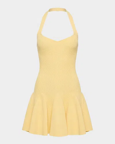 Retroféte Laurenza Halter Mini Dress In Yellow