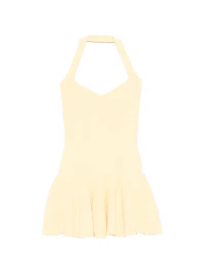 Retroféte Laurenza Halterneck Mini Dress In Yellow