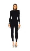 Retroféte Leanne Jumpsuit In Black & Silver