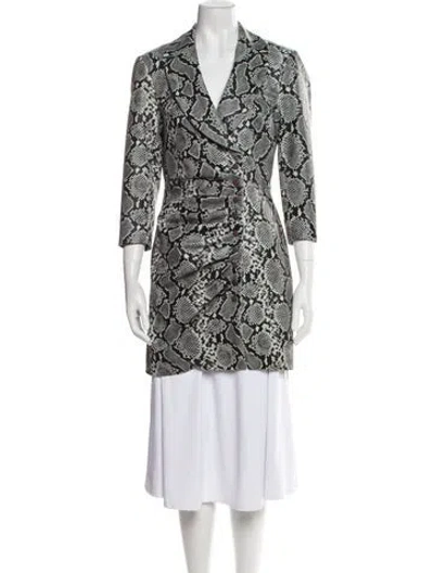 Pre-owned Retroféte Leather Animal Print Coat W/ Tags In Black