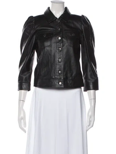 Pre-owned Retroféte Leather Biker Jacket In Black