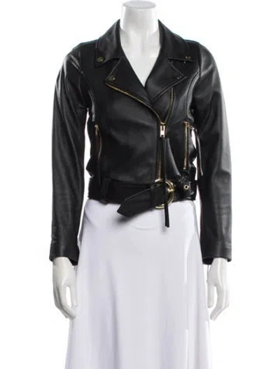 Pre-owned Retroféte Leather Biker Jacket In Black