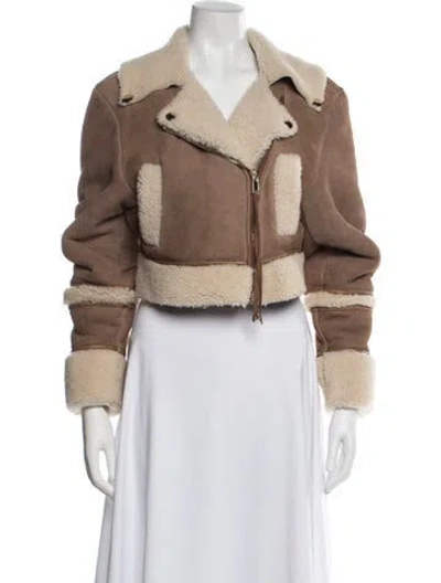 Pre-owned Retroféte Leather Biker Jacket In Brown