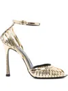 Retroféte Leather Caged Ankle-strap Sandals