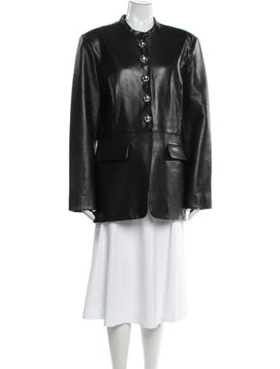 Pre-owned Retroféte Leather Coat In Black