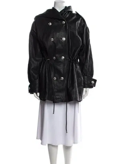 Pre-owned Retroféte Leather Coat In Black